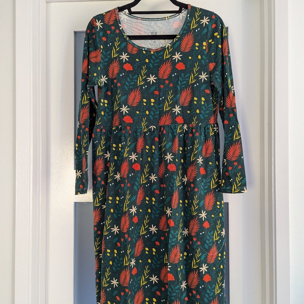 Winter Water Factory Women's Copenhagen Dress - Secret Garden Dark Green - XS